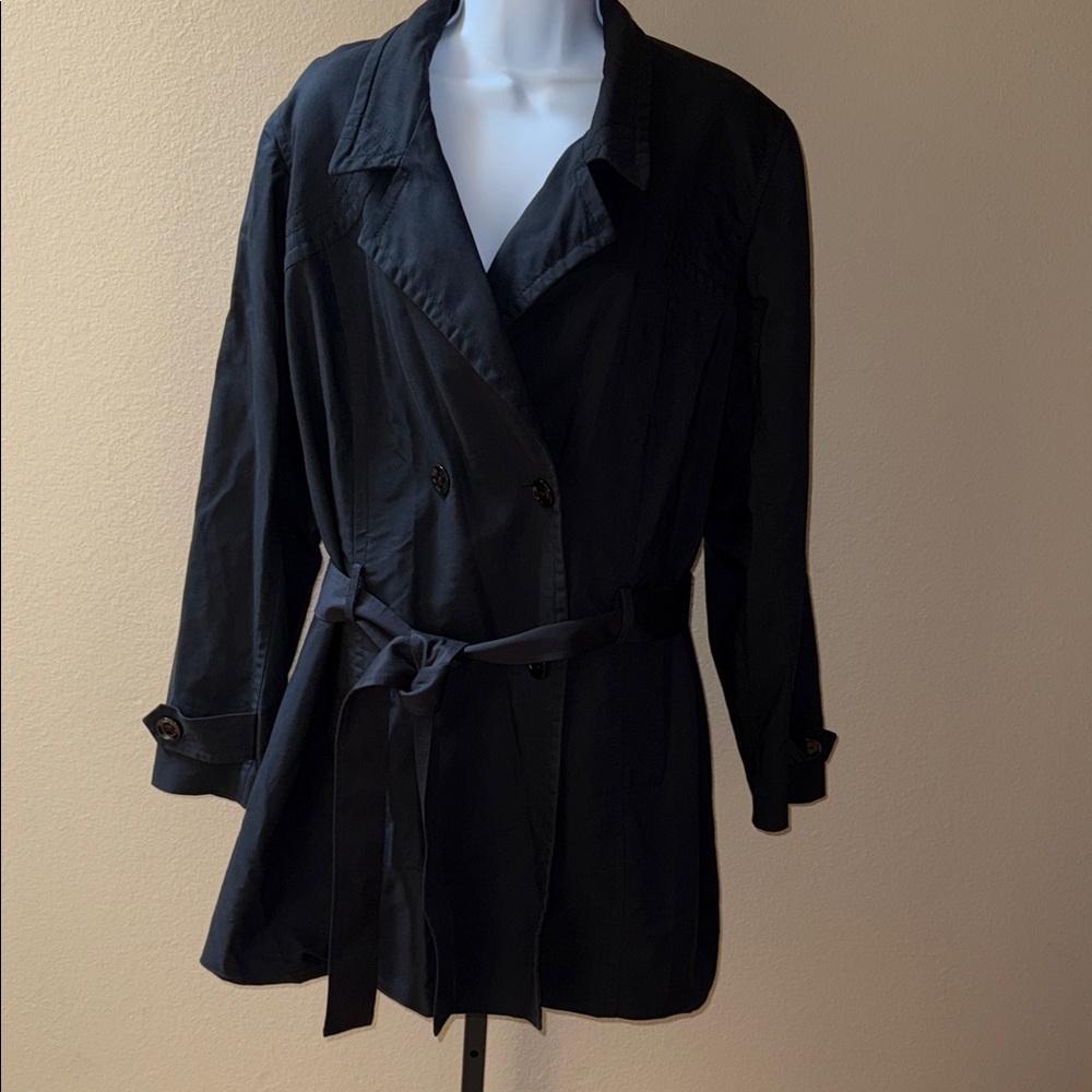 Marina Rinaldi Black Trench Short Car Coat Size 27 (US Women’s Plus 16-18)